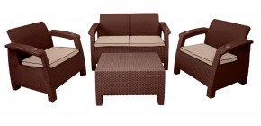 Комплект уличной мебели Yalta Premium Terrace Set (Ялта) шоколадый (+подушки под спину) в Кунгуре - kungur.mebel24.online | фото