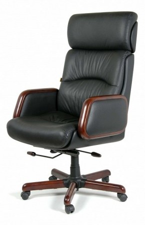 Кресло для руководителя Chairman 417 черный/орех темный, черный в Кунгуре - kungur.mebel24.online | фото 1