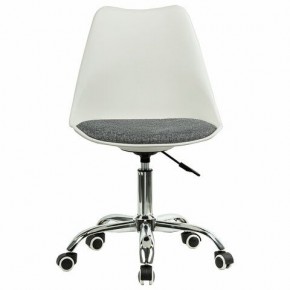 Кресло стул BRABIX "Eames MG-310 CH", хром, пластик белый, ткань серая, 532924 в Кунгуре - kungur.mebel24.online | фото 1