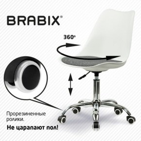 Кресло стул BRABIX "Eames MG-310 CH", хром, пластик белый, ткань серая, 532924 в Кунгуре - kungur.mebel24.online | фото 7