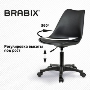 Кресло стул BRABIX "Eames MG-310 PL", пластик черный, экокожа черная, 532927 в Кунгуре - kungur.mebel24.online | фото 3