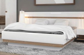 Кровать 140/TYP 91-01 с подъемником, LINATE ,цвет белый/сонома трюфель в Кунгуре - kungur.mebel24.online | фото