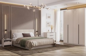 Кровать двойная №4 с основанием (Бежевый) в Кунгуре - kungur.mebel24.online | фото 3