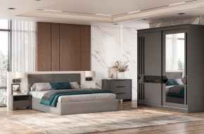 Кровать двойная №4 с основанием (Серый) в Кунгуре - kungur.mebel24.online | фото 3