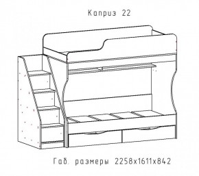 КАПРИЗ-22 Кровать двухъярусная 800 настил ЛДСП в Кунгуре - kungur.mebel24.online | фото 2