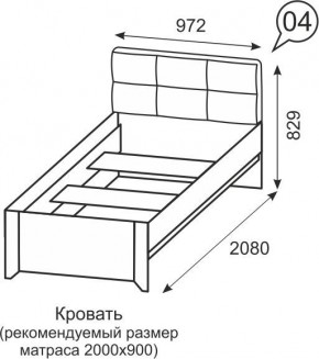 Кровать одинарная 900 Твист 04 в Кунгуре - kungur.mebel24.online | фото 2