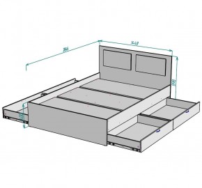 Кровать Ольга L35 (1400) 4 ящика в Кунгуре - kungur.mebel24.online | фото 2