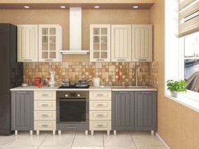 Кухня модульная Луксор серый-кремовый в Кунгуре - kungur.mebel24.online | фото 3