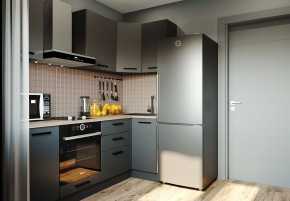 Кухня угловая Антрацит 2200х1000 (Стол. 38мм) в Кунгуре - kungur.mebel24.online | фото 1