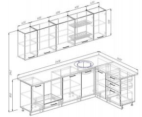 Кухня угловая Антрацит 2600х1600 (Стол. 38мм) в Кунгуре - kungur.mebel24.online | фото 2