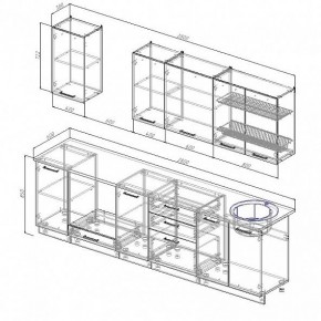 Кухонный гарнитур Антрацит 2800 (Стол. 38мм) в Кунгуре - kungur.mebel24.online | фото 3