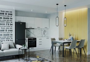 Кухонный гарнитур Белый Глянец 2550 (Стол. 26мм) в Кунгуре - kungur.mebel24.online | фото 1