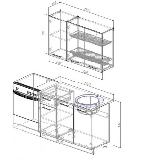 Кухонный гарнитур Бланка 1200 (Стол. 26мм) в Кунгуре - kungur.mebel24.online | фото 2