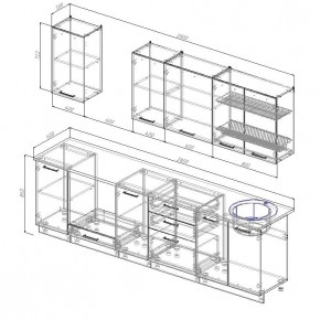 Кухонный гарнитур Графика 2800 (Стол. 26мм) в Кунгуре - kungur.mebel24.online | фото 2