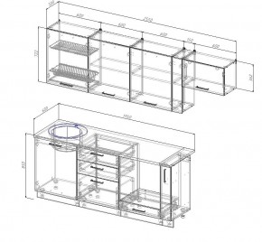 Кухонный гарнитур Жемчуг 2550 (Стол. 38мм) в Кунгуре - kungur.mebel24.online | фото 2