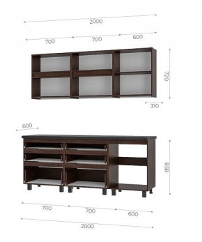 Кухонный гарнитур Лофт 2.0 (Дуб Крафт/Венге) в Кунгуре - kungur.mebel24.online | фото 3