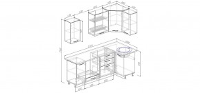 Кухонный гарнитур угловой Демо 2200х1000 (Стол. 38мм) в Кунгуре - kungur.mebel24.online | фото 2