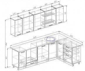 Кухонный гарнитур угловой Графика 2600х1600 (Стол. 26мм) в Кунгуре - kungur.mebel24.online | фото 2