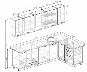 Кухонный гарнитур угловой Графика 2600х1600 (Стол. 38мм) в Кунгуре - kungur.mebel24.online | фото 2