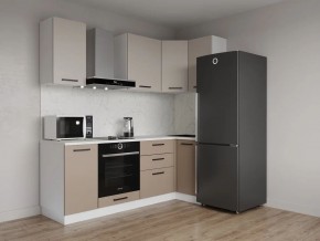 Кухонный гарнитур угловой Каппучино 2200*1000 (Стол. 38мм) в Кунгуре - kungur.mebel24.online | фото