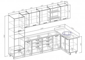 Кухонный гарнитур угловой Капри 3200х1400 (Стол. 26мм) в Кунгуре - kungur.mebel24.online | фото 3
