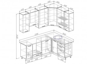 Кухонный гарнитур угловой Крафт 2200*1600 (Стол. 26мм) в Кунгуре - kungur.mebel24.online | фото 2