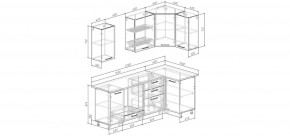 Кухонный гарнитур угловой Санторини 2200*1000 (Стол. 38мм) в Кунгуре - kungur.mebel24.online | фото 2