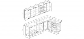 Кухонный гарнитур угловой Санторини 2600*1600 (Стол. 38мм) в Кунгуре - kungur.mebel24.online | фото 2