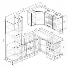 Кухонный гарнитур угловой Трансильвания 2400x1600 мм (Стол. 38 мм) в Кунгуре - kungur.mebel24.online | фото 2