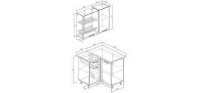 Кухонный гарнитур Умбра 1000*1000 (Стол. 26мм) в Кунгуре - kungur.mebel24.online | фото 2