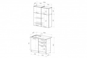 ЛИОРА Кухонный гарнитур Мини 1000 мм в Кунгуре - kungur.mebel24.online | фото 2