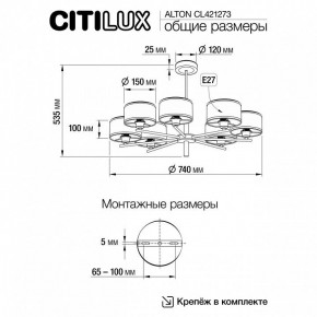 Люстра на штанге Citilux ALTON CL421273 в Кунгуре - kungur.mebel24.online | фото 3