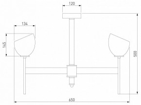 Люстра на штанге Eurosvet Arrista 60130/6 латунь Smart в Кунгуре - kungur.mebel24.online | фото 2
