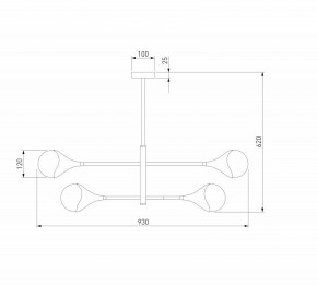 Люстра на штанге Eurosvet Calyx 60168/6 латунь в Кунгуре - kungur.mebel24.online | фото 3
