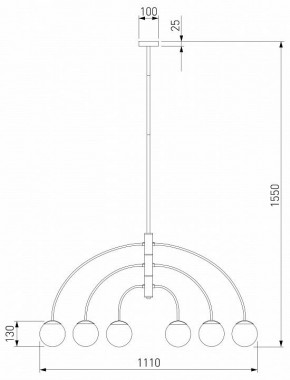 Люстра на штанге Eurosvet Cenacolo 30179/6 черный в Кунгуре - kungur.mebel24.online | фото 3