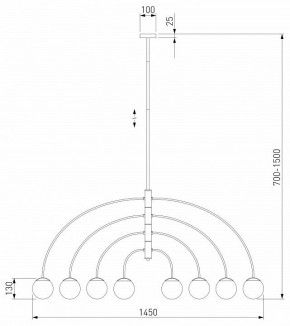 Люстра на штанге Eurosvet Cenacolo 30179/8 черный в Кунгуре - kungur.mebel24.online | фото 2