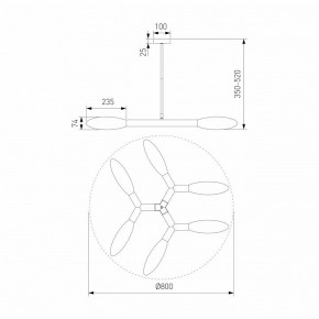 Люстра на штанге Eurosvet Covalent 30180/6 черный в Кунгуре - kungur.mebel24.online | фото 3