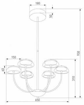 Люстра на штанге Eurosvet Fungo 50388 LED черный в Кунгуре - kungur.mebel24.online | фото 4