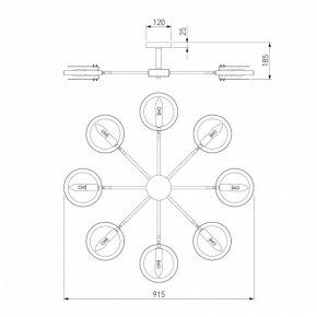 Люстра на штанге Eurosvet Gallo 70121/8 черный в Кунгуре - kungur.mebel24.online | фото 3