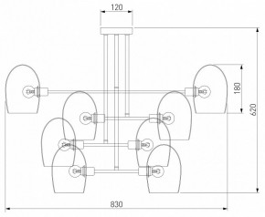 Люстра на штанге Eurosvet Gardie 70141/8 хром в Кунгуре - kungur.mebel24.online | фото 3