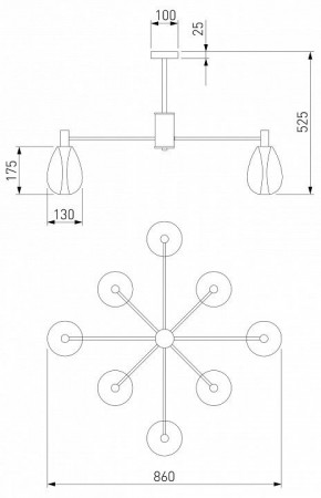 Люстра на штанге Eurosvet Magma 60175/8 латунь в Кунгуре - kungur.mebel24.online | фото 3