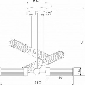 Люстра на штанге Eurosvet Oriens 60166/6 латунь в Кунгуре - kungur.mebel24.online | фото 5