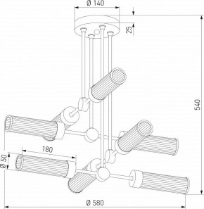 Люстра на штанге Eurosvet Oriens 60166/8 латунь в Кунгуре - kungur.mebel24.online | фото 3