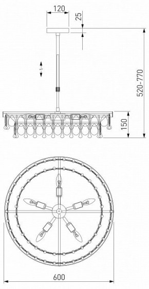 Люстра на штанге Eurosvet Sophie 60165/6 латунь в Кунгуре - kungur.mebel24.online | фото 3