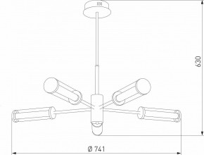 Люстра на штанге Eurosvet Stark 50386/5 LED латунь в Кунгуре - kungur.mebel24.online | фото 6