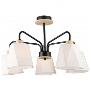 Люстра на штанге Imex MD.5714 MD.5714-5-S-BK+WOOD в Кунгуре - kungur.mebel24.online | фото