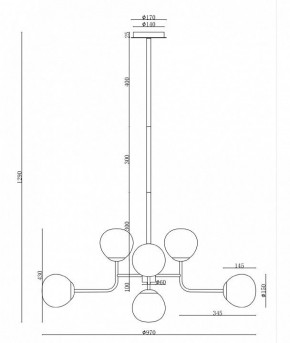 Люстра на штанге Maytoni Erich MOD221-PL-08-G в Кунгуре - kungur.mebel24.online | фото 6