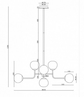 Люстра на штанге Maytoni Erich MOD221-PL-08-N в Кунгуре - kungur.mebel24.online | фото 3