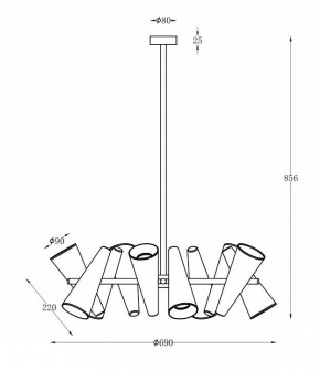 Люстра на штанге Maytoni Giro MOD095PL-10BS в Кунгуре - kungur.mebel24.online | фото 2
