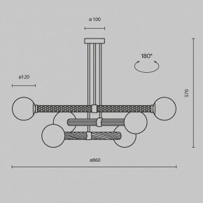 Люстра на штанге Maytoni Teatro MOD287PL-06BS в Кунгуре - kungur.mebel24.online | фото 3